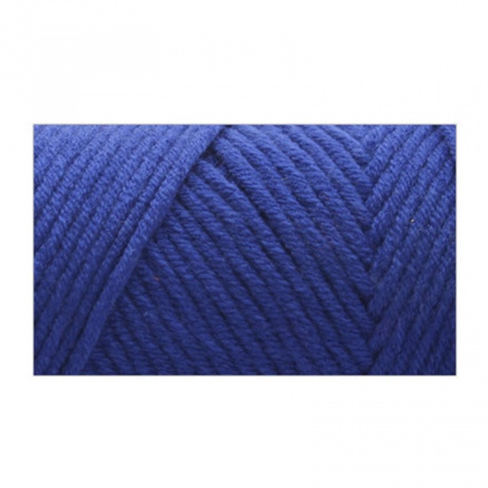 Image de Fil à Tricoter Super Doux en Coton Mélangé Bleu 1 Pelote