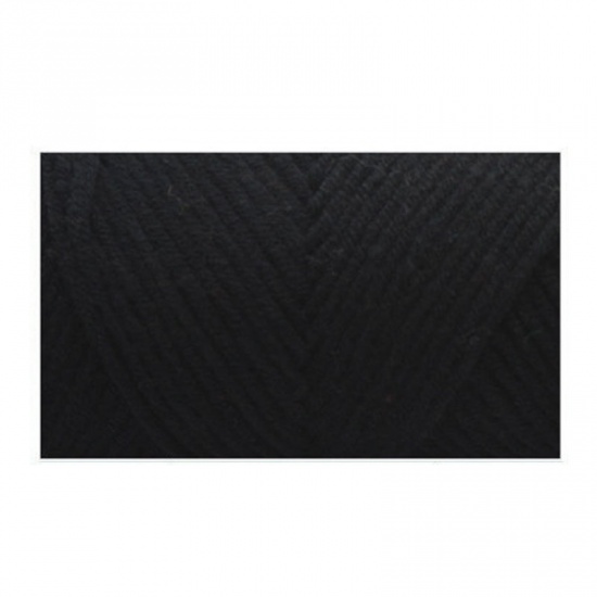 Image de Fil à Tricoter Super Doux en Coton Mélangé Noir 1 Pelote