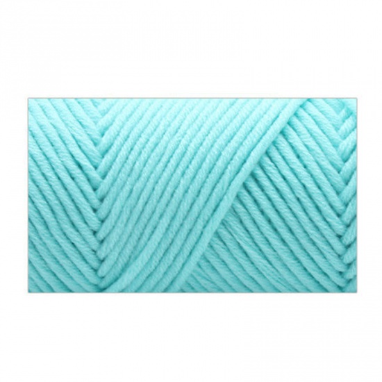 Image de Fil à Tricoter Super Doux en Coton Mélangé Bleu-Vert 1 Pelote