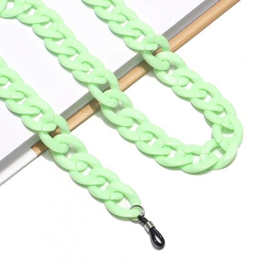 Immagine di Acrilato Catena Singolare Accessori Collana con Cordino Lariat con Maschera Facciale e Occhiali Verde Slittata 65cm long, 1 Pz