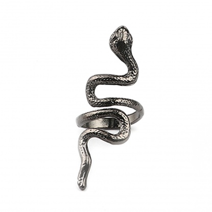 Bild von Offen Verstellbar Ring Schwarz Schlange 18.1mm（US Größe:8), 1 Stück