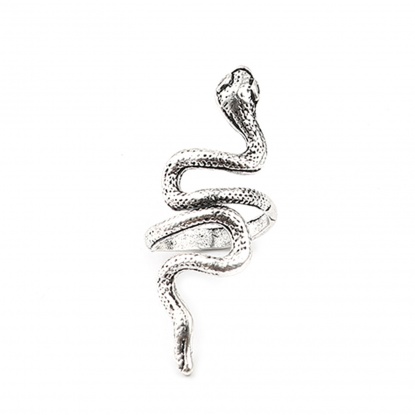 Bild von Offen Verstellbar Ring Antiksilber Schlange 18.1mm（US Größe:8), 1 Stück