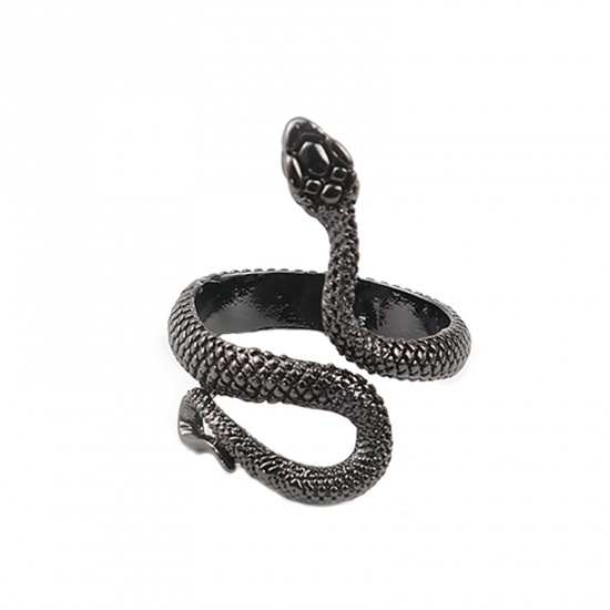 Picture of Open Adjustable Wrap Rings Black Snake Animal 18.9mm(US Size 9), 1 Piece