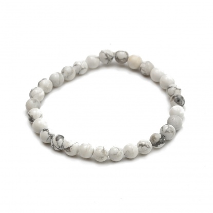 Picture of Stone Dainty Bracelets Delicate Bracelets Beaded Bracelet White & Gray Imitation Turquoise 1 Piece
