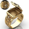 Picture of Unadjustable Rings Gold Plated Can Open Clear Rhinestone 18.1mm(US Size 8), 1 Piece