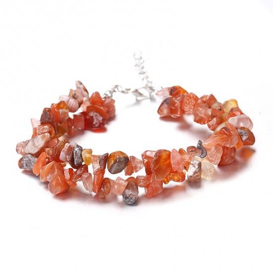 Picture of Agate Boho Chic Bohemia ( Natural ) Bracelets Orange-red 22cm(8 5/8") long, 1 Piece