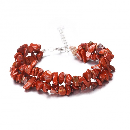 Picture of Stone Boho Chic Bohemia ( Natural ) Bracelets Dark Red 22cm(8 5/8") long, 1 Piece