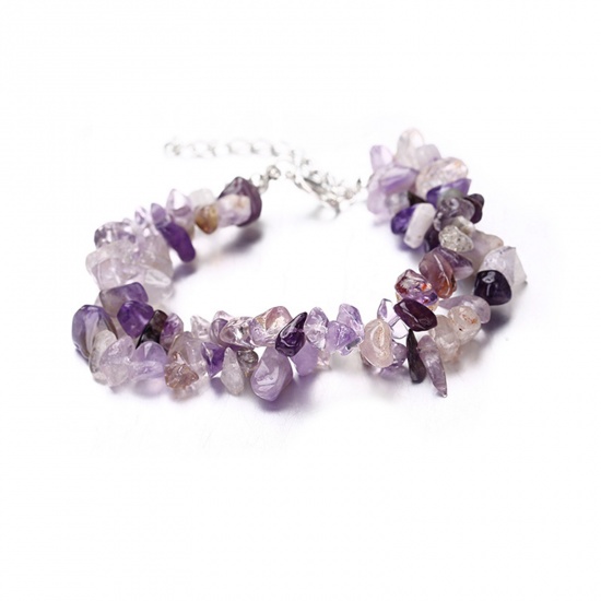 Picture of Crystal Boho Chic Bohemia ( Natural ) Bracelets Purple 22cm(8 5/8") long, 1 Piece