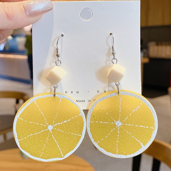 Picture of Earrings Yellow Lemon slice 28mm x 28mm, 1 Pair
