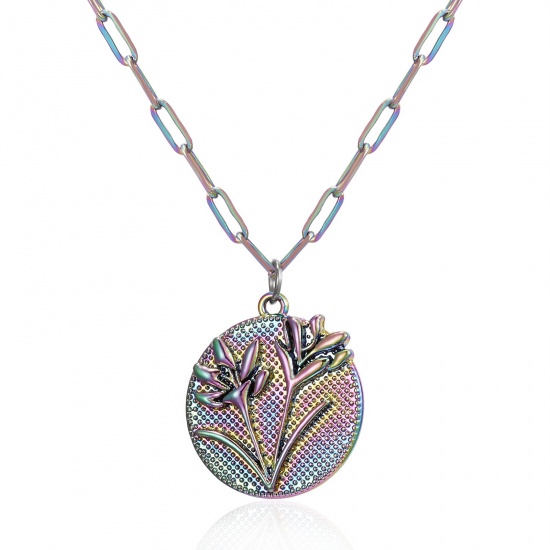 Picture of Birth Month Flower Necklace Multicolor Violet Flower February 46cm(18 1/8") long, 1 Piece
