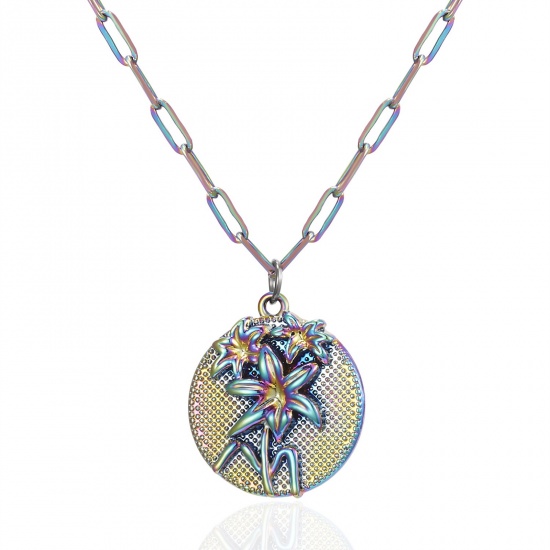 Picture of Birth Month Flower Necklace Multicolor Lilium May 46cm(18 1/8") long, 1 Piece