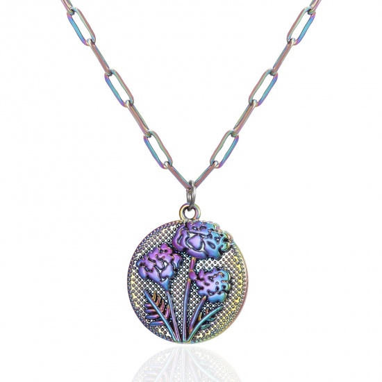 Picture of Birth Month Flower Necklace Multicolor Calendula Flowers October 46cm(18 1/8") long, 1 Piece
