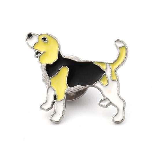 Picture of Pin Brooches Foxhound Multicolor Enamel 25mm x 22mm, 1 Piece