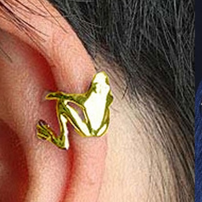 Bild von Ohrklemme Klipp Ohrring Vergoldet Frosch 13mm, 1 Stück
