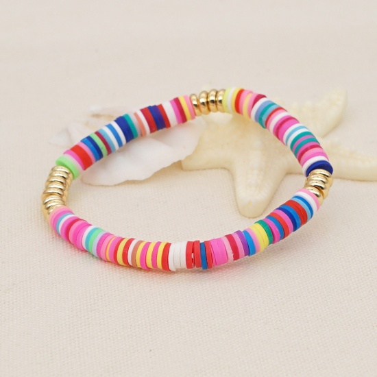 Imagen de Arcilla Bohemia Dainty Bracelets Delicate Bracelets Beaded Bracelet Multicolor 16.5cm longitud, 1 Unidad