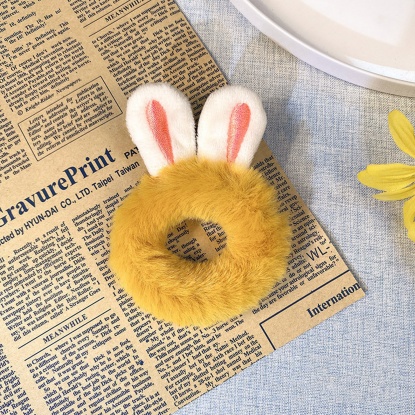 Picture of Plush Hair Ties Band Ginger Rabbit Animal 10.5cm, 1 Piece