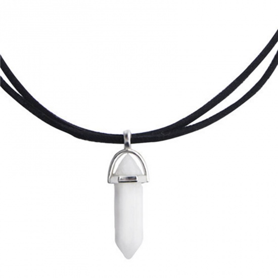 Picture of Stone Necklace White Polygon 45cm(17 6/8") long, 1 Piece