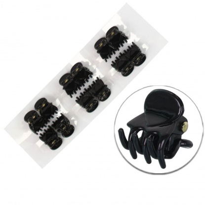 Picture of Plastic Hair Clips Black 15mm x 15mm, 12 PCs