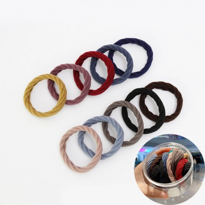 Picture of Fabric Hair Ties Band Multicolor Spiral 3.8cm Dia., 1 Box ( 20PCs/Box)