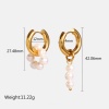 Bild von Umweltfreundlich Elegant Barock 18K Vergoldet Weiß 304 Edelstahl & Naturperle Barocke Asymmetrische Ohrringe Für Frauen Jubiläum 27.5mm x 12mm, 1 Paar