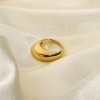 Picture of Stainless Steel Unadjustable Rings Gold Plated Circle Ring 16.5mm(US Size 6), 1 Piece