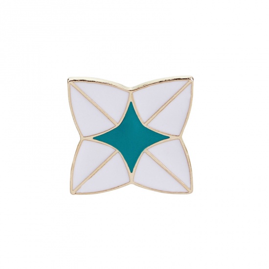 Picture of Zinc Based Alloy Pin Brooches Geometric Gold Plated 23mm x 23mm, 1 Piece