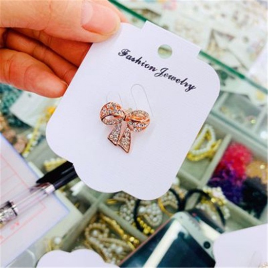 Immagine di Spilla Cravatta a Farfalla Oro Placcato Trasparente Strass 1 Pz