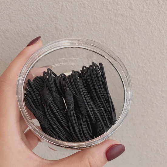 Image de Chignons Corde Cheveux en Tissu Noir 3.8cm Dia., 1 Boîte ( 20 Pcs/Boîte）