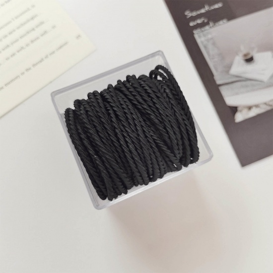 Image de Chignons Corde Cheveux en Tissu Noir 3.8cm Dia., 1 Boîte ( 50 Pcs/Boîte）