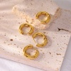 Imagen de Respetuoso del Medio Ambiente Sencillo & Casual Elegante 18K Oro lleno 304 Acero Inoxidable Anillo Pendientes Círculos Para Mujeres Fiesta 18.9mm x 12mm, 1 Par