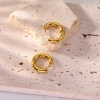 Imagen de Respetuoso del Medio Ambiente Sencillo & Casual Elegante 18K Oro lleno 304 Acero Inoxidable Anillo Pendientes Círculos Para Mujeres Fiesta 18.9mm x 12mm, 1 Par