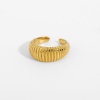 Picture of Stainless Steel Open Adjustable Rings Gold Plated Braided 16.5mm(US Size 6), 1 Piece