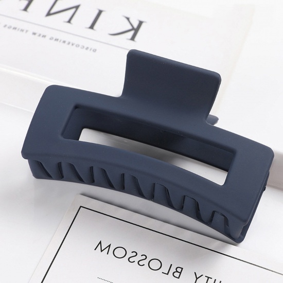 Bild von ABS Plastik Haarklammer Blau Rechteck Matt 8.5cm, 1 Stück