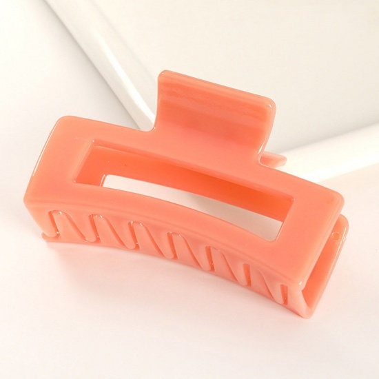 Bild von ABS Plastik Haarklammer Orange Rechteck Matt 8.5cm, 1 Stück