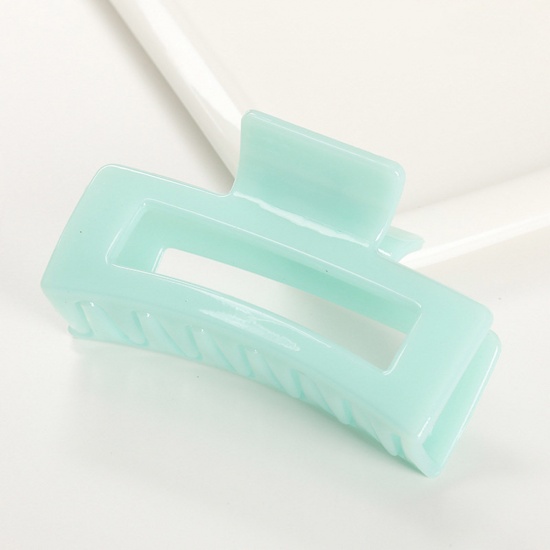 Bild von ABS Plastik Haarklammer Blau Rechteck Matt 8.5cm, 1 Stück