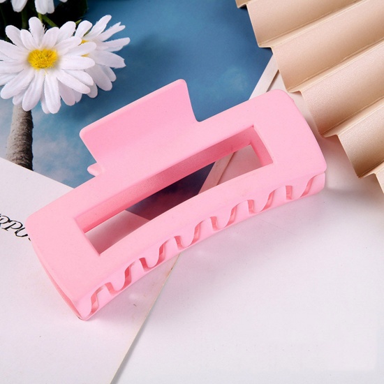 Bild von ABS Plastik Haarklammer Rosa Rechteck Matt 10cm, 1 Stück