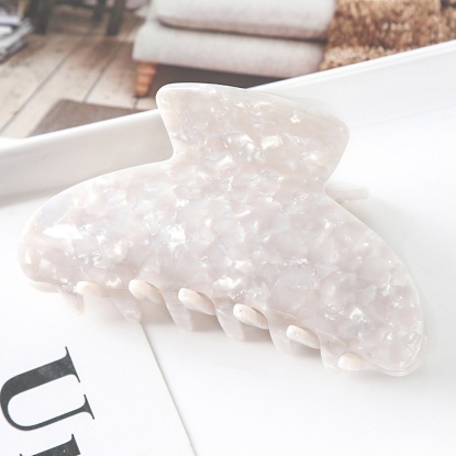 Picture of Acetic Acid Resin Acetimar Marble Hair Clips Ivory 9.5cm x 5.5cm, 1 Piece