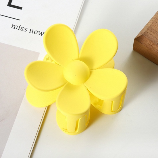 Bild von ABS Haarklammer Gelb Blumen 7cm x 7cm, 1 Stück