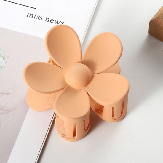 Bild von ABS Haarklammer Khaki Blumen 7cm x 7cm, 1 Stück