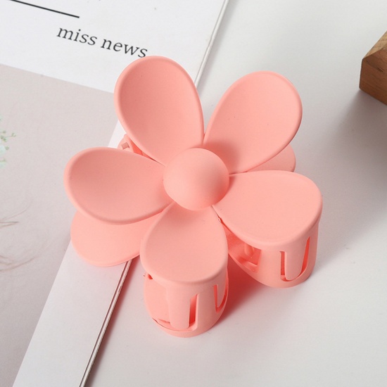 Picture of ABS Hair Clips Light Pink Flower 7cm x 7cm, 1 Piece