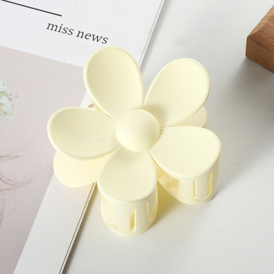 Picture of ABS Hair Clips Creamy-White Flower 7cm x 7cm, 1 Piece