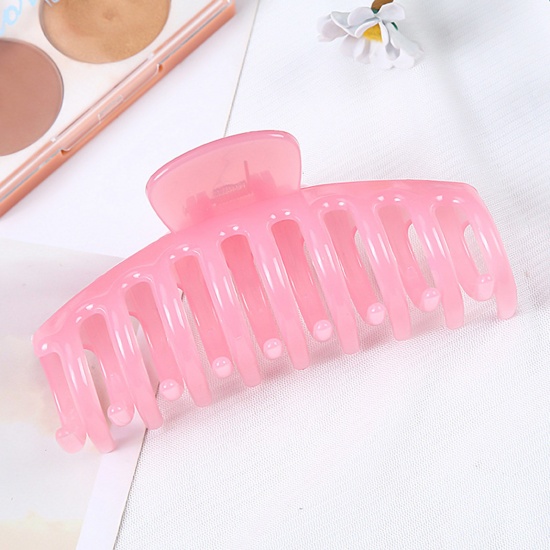 Picture of Plastic Hair Clips Pink Rectangle 11cm, 1 Piece