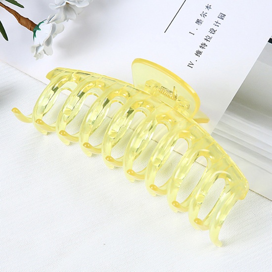 Picture of Plastic Hair Clips Yellow Rectangle Transparent 11cm, 1 Piece