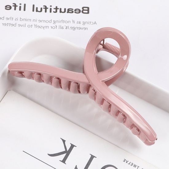 Bild von ABS Plastik Haarklammer Rosa Geometrie 11cm x 4cm, 1 Stück