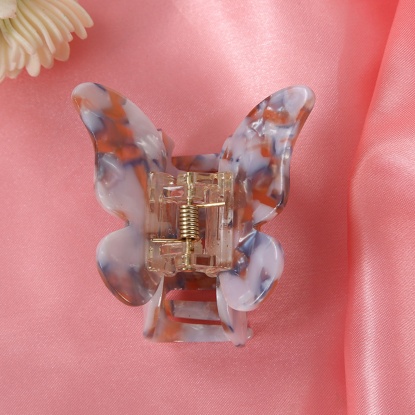 Bild von Acryl Haarklammer Livid Schmetterling Gefälle Tie-Dye 4.5cm x 4.5cm, 1 Stück