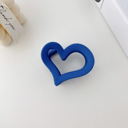 Bild von ABS Plastik Haarklammer Kornblume blau Herz Matt 6.5cm x 3.8cm, 1 Stück