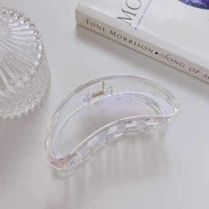 Picture of Plastic Hair Clips Clear AB Color Oval 9.5cm x 5cm, 1 Piece