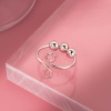 Picture of Open Adjustable Anxiety Ring with Beads Spinner Ring for Anxiety Spinning Ring Silver Tone Spiral 1 Piece
