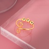 Picture of Open Adjustable Anxiety Ring with Beads Spinner Ring for Anxiety Spinning Ring Gold Plated Spiral 1 Piece
