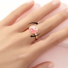 Picture of Children Kids Open Stress Relieving Anxiety Ring Fidget Spinner Rings Gold Plated Enamel Pink Round Eight Diagrams 2cm Dia., 1 Piece